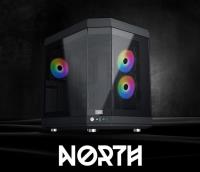DRAGOS North 1x Fan Siyah USB 3.0 + Type C Psu Yok ATX Gaming Bilgisayar Kasası Siyah POWER YOK